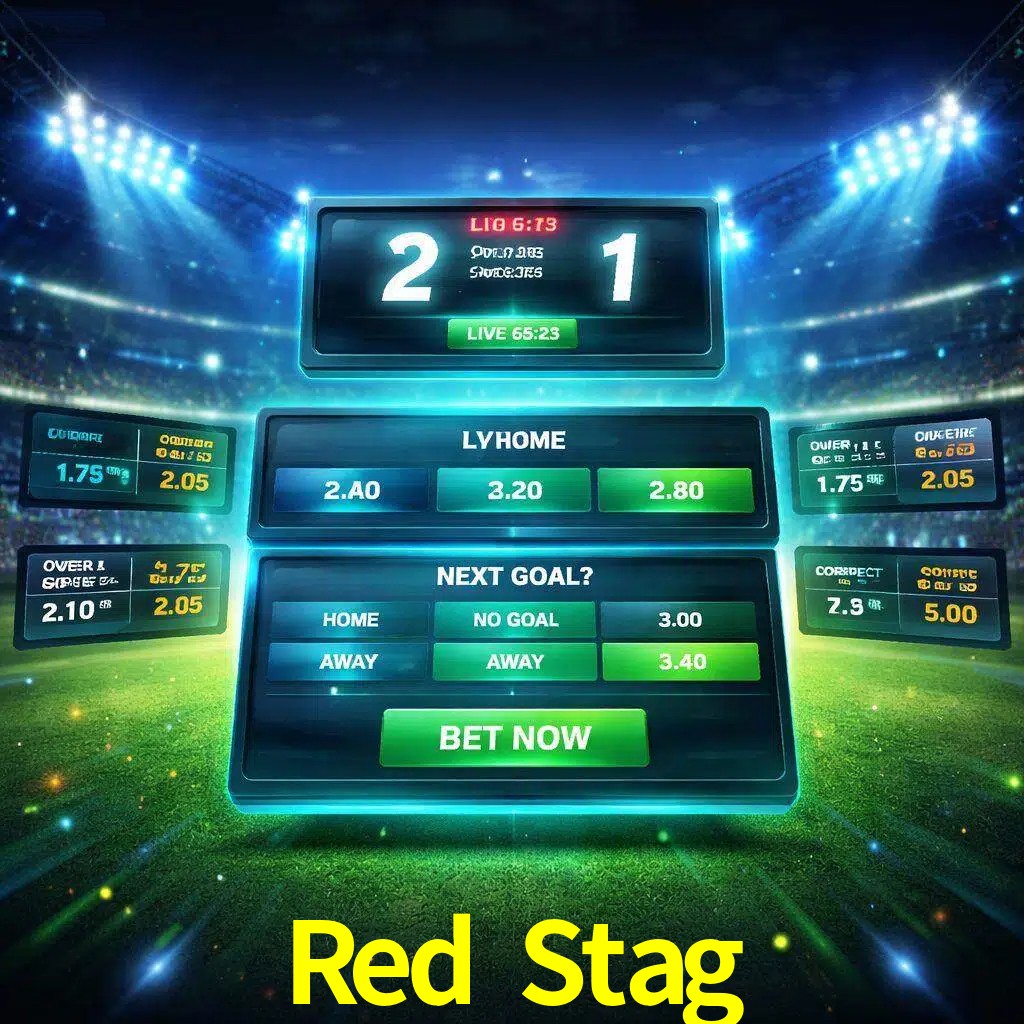 Vista de apuestas en vivo Red Stag durante un partido en curso
