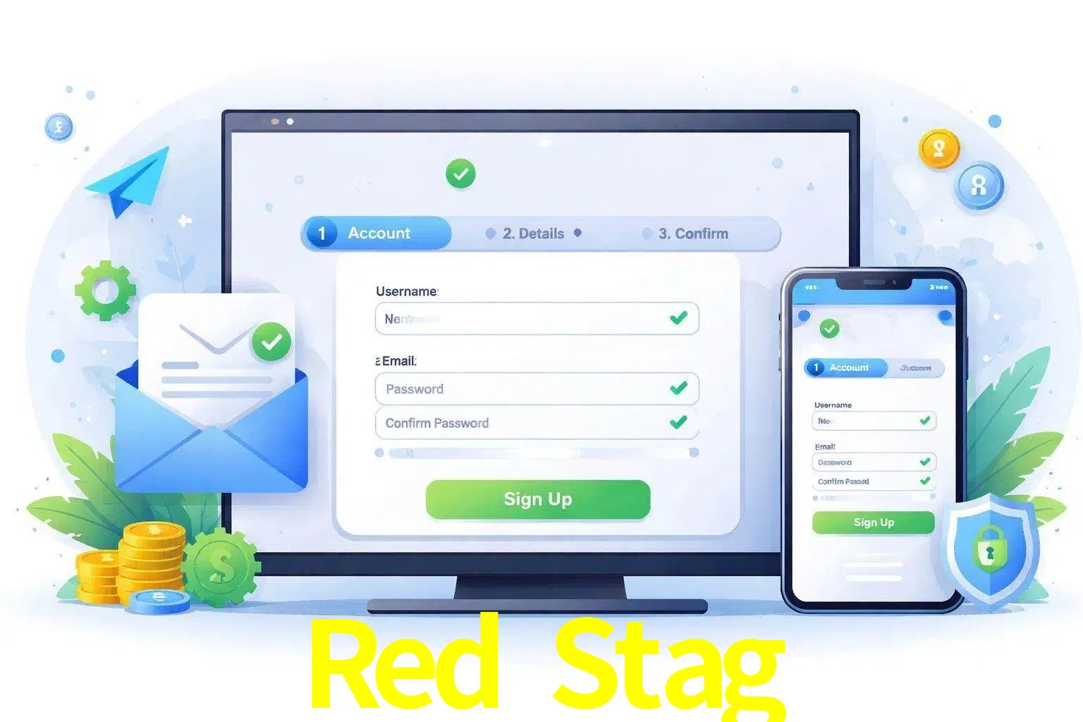 Registro de nuevo usuario y configuración de cuenta Red Stag